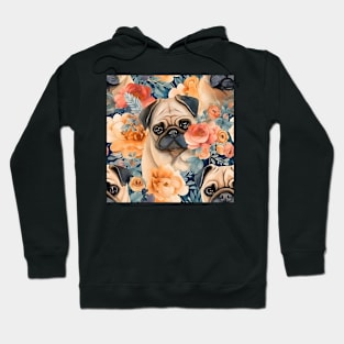 Cute Pug & Flowers Coffee Mug Hoodie